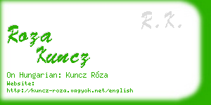 roza kuncz business card