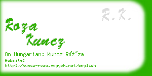 roza kuncz business card